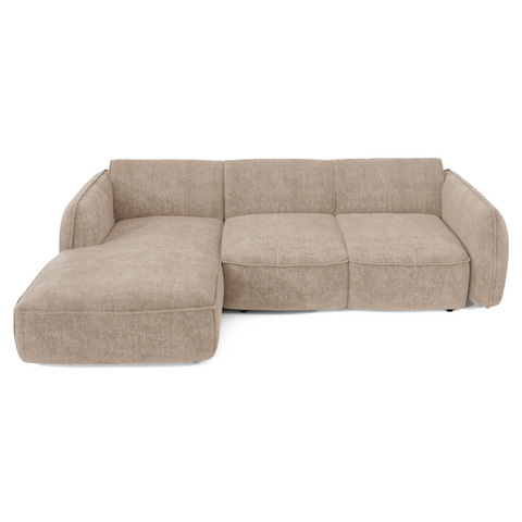 Canapé d'angle gauche convertible LIVIA velours tramé