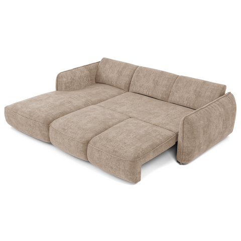 Canapé d'angle gauche convertible LIVIA velours tramé