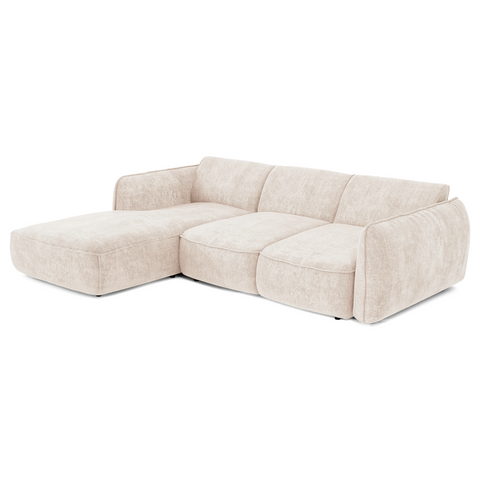 Canapé d'angle gauche convertible LIVIA velours tramé