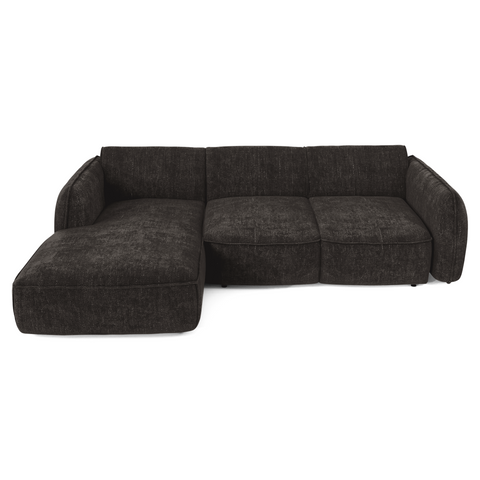 Canapé d'angle gauche convertible LIVIA velours tramé