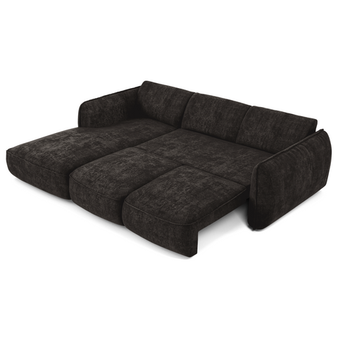 Canapé d'angle gauche convertible LIVIA velours tramé