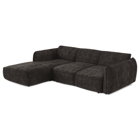 Canapé d'angle gauche convertible LIVIA velours tramé