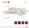 Canapé d'angle gauche convertible LIVIA velours tramé