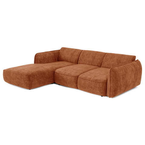 Canapé d'angle gauche convertible LIVIA velours tramé