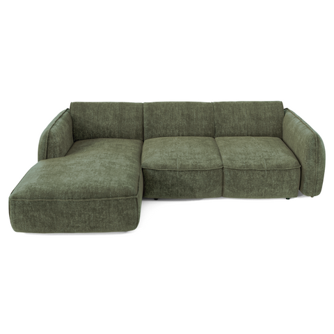 Canapé d'angle gauche convertible LIVIA velours tramé