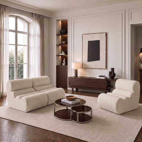 Fauteuil LOFT tissu bouclette