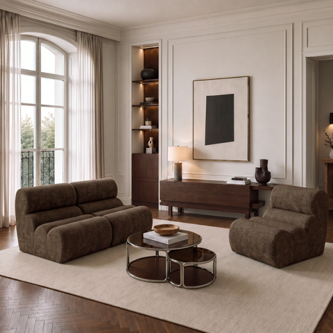 Fauteuil LOFT velours texturé