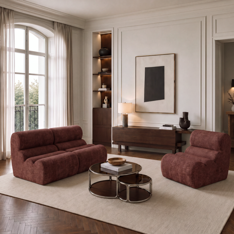 Fauteuil LOFT velours texturé