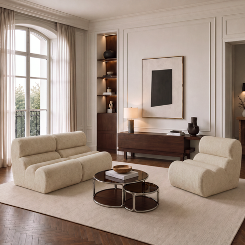 Fauteuil LOFT velours texturé