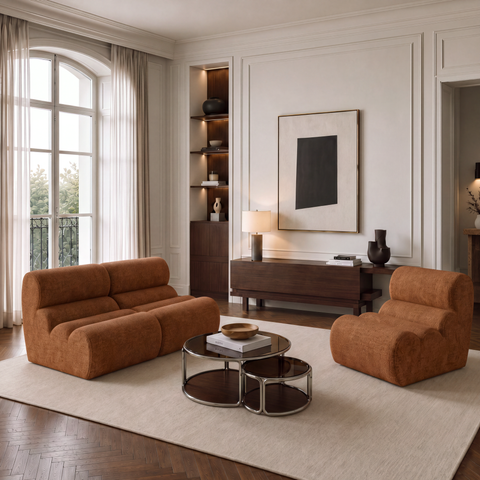 Fauteuil LOFT velours texturé