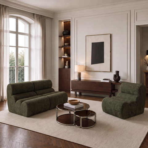 Fauteuil LOFT velours texturé