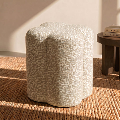 Pouf LUCKY tissu texturé à motif