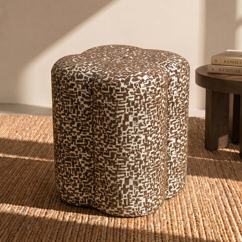 Pouf LUCKY tissu texturé à motif