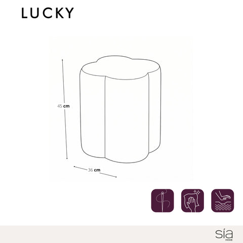 Pouf LUCKY tissu texturé à motif