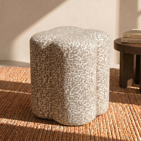 Pouf LUCKY tissu texturé à motif