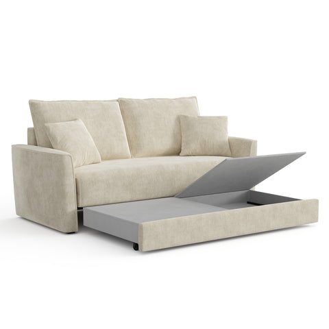 Canapé convertible 3 places LUXO tissu tramé touché doux
