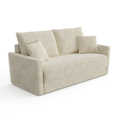 Canapé convertible 3 places LUXO tissu tramé touché doux