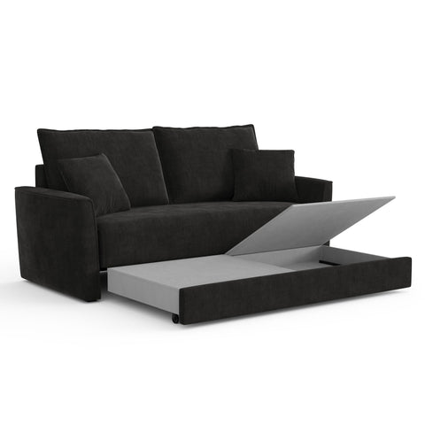 Canapé convertible 3 places LUXO tissu tramé touché doux
