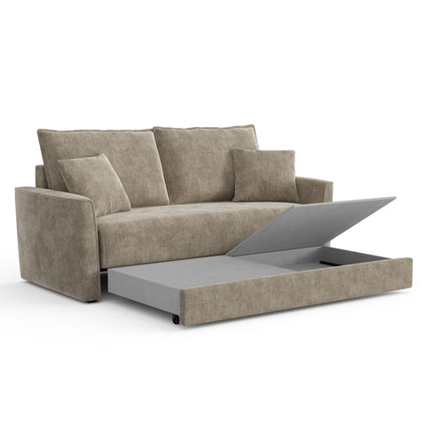 Canapé convertible 3 places LUXO tissu tramé touché doux