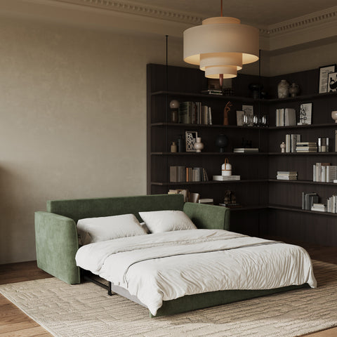 Canapé convertible 3 places LUXO tissu tramé touché doux