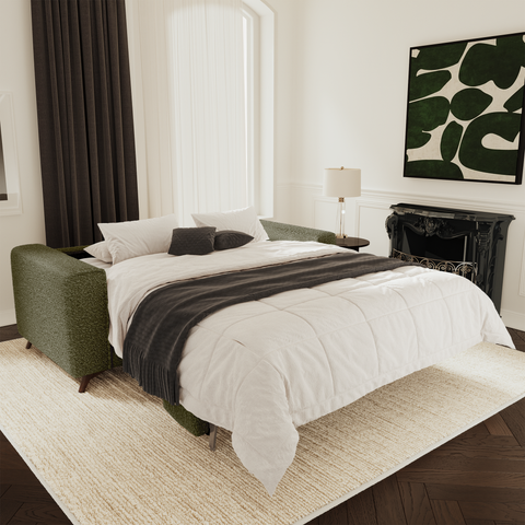 Canapé convertible express matelas 140cm MILANO Tissu bouclette
