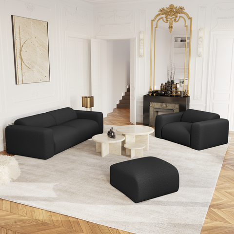 Canapé 4 places MYRA Tissu bouclette