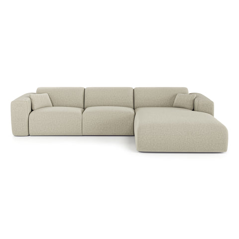 Canapé angle droit convertible express matelas Dunlopillo 140cm MYRA Tissu tramé