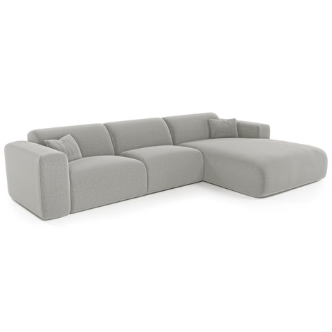 Canapé angle droit convertible express matelas Dunlopillo 140cm MYRA Tissu tramé