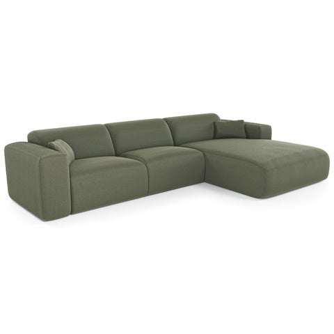 Canapé angle droit convertible express matelas Dunlopillo 140cm MYRA Tissu tramé