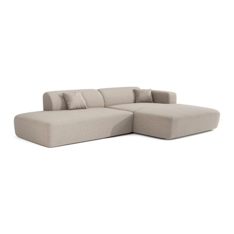 Canapé angle droit ouvert  MYRA tissu tramé