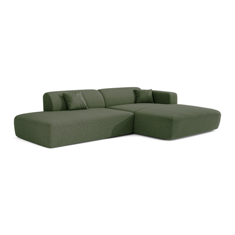 Canapé angle droit ouvert  MYRA tissu tramé