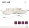 Canapé angle droit ouvert  MYRA velours à motifs