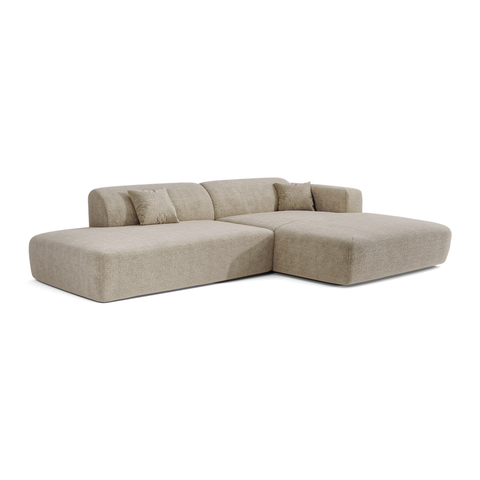 Canapé angle droit ouvert  MYRA velours à motifs