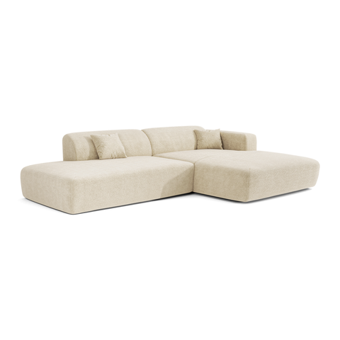 Canapé angle droit ouvert  MYRA velours à motifs