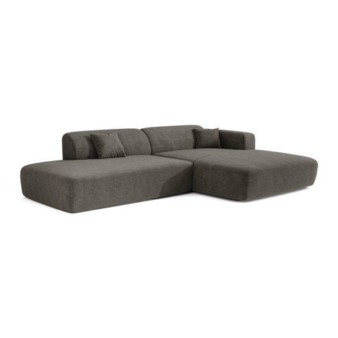Canapé angle droit ouvert  MYRA velours à motifs