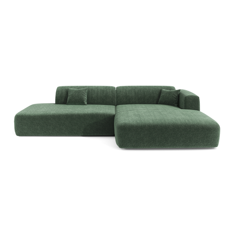 Canapé angle droit ouvert  MYRA velours à motifs