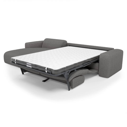 Canapé angle gauche convertible express matelas Dunlopillo 140cm MYRA Tissu bouclette