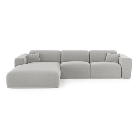 Canapé angle gauche convertible express matelas Dunlopillo 140cm MYRA Tissu tramé