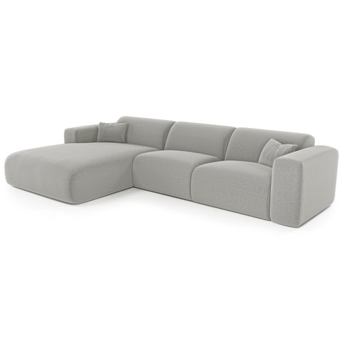 Canapé angle gauche convertible express matelas Dunlopillo 140cm MYRA Tissu tramé