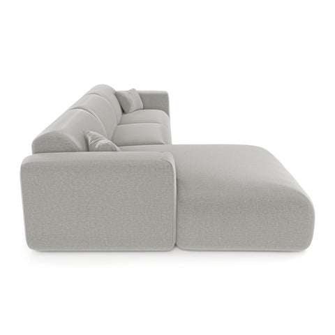 Canapé angle gauche convertible express matelas Dunlopillo 140cm MYRA Tissu tramé