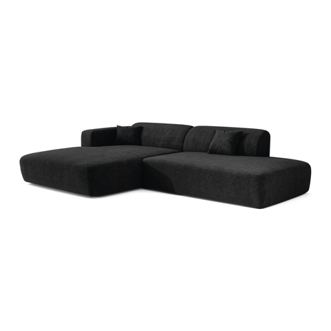 Canapé angle gauche ouvert  MYRA velours à motifs
