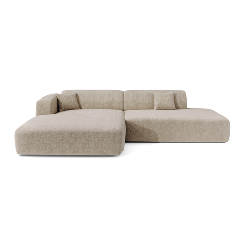 Canapé angle gauche ouvert  MYRA velours à motifs