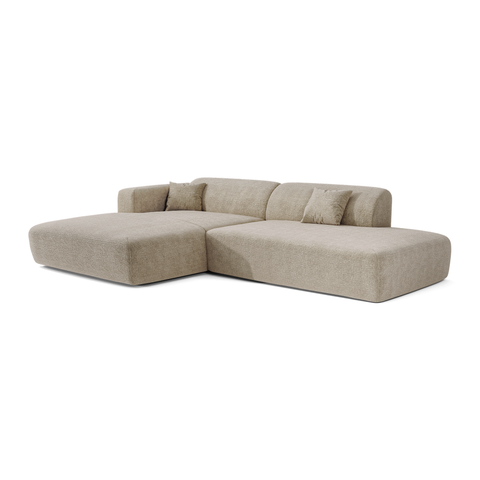 Canapé angle gauche ouvert  MYRA velours à motifs