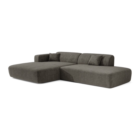 Canapé angle gauche ouvert  MYRA velours à motifs