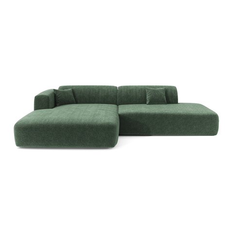Canapé angle gauche ouvert  MYRA velours à motifs