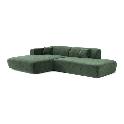 Canapé angle gauche ouvert  MYRA velours à motifs