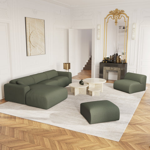 Canapé grand angle gauche MYRA Tissu tramé