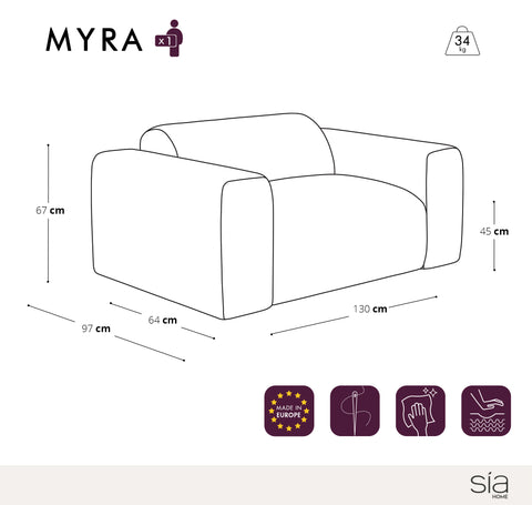 Fauteuil MYRA Tissu bouclette