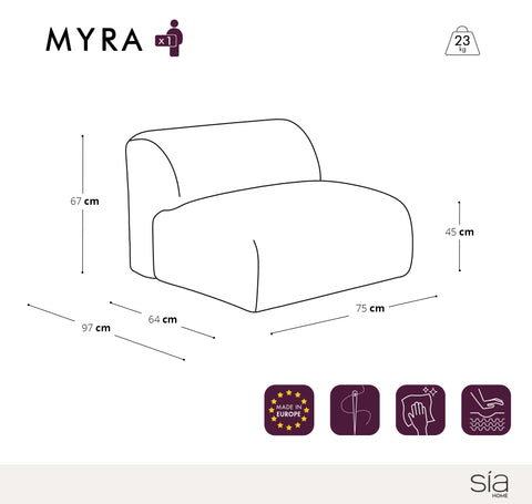 Fauteuil sans accoudoirs MYRA Tissu tramé