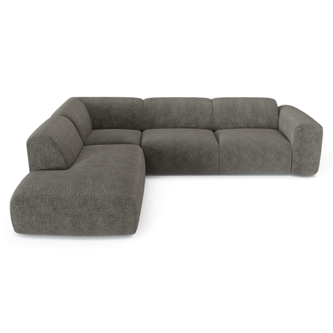 Canapé grand angle gauche avec dossier sur la méridienne MYRA Velours à motifs